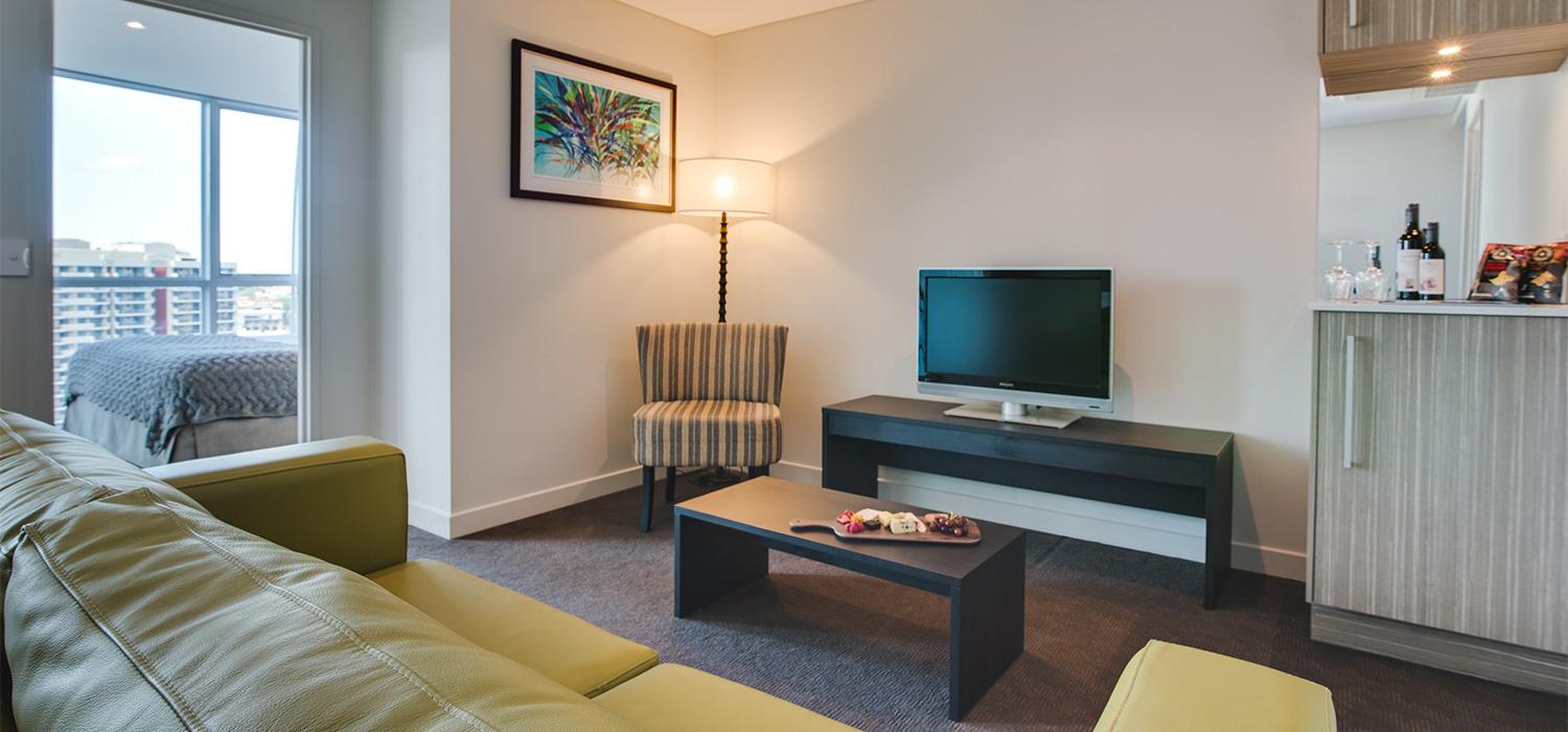 The Point Brisbane Hotel Luaran gambar A living room at the hotel